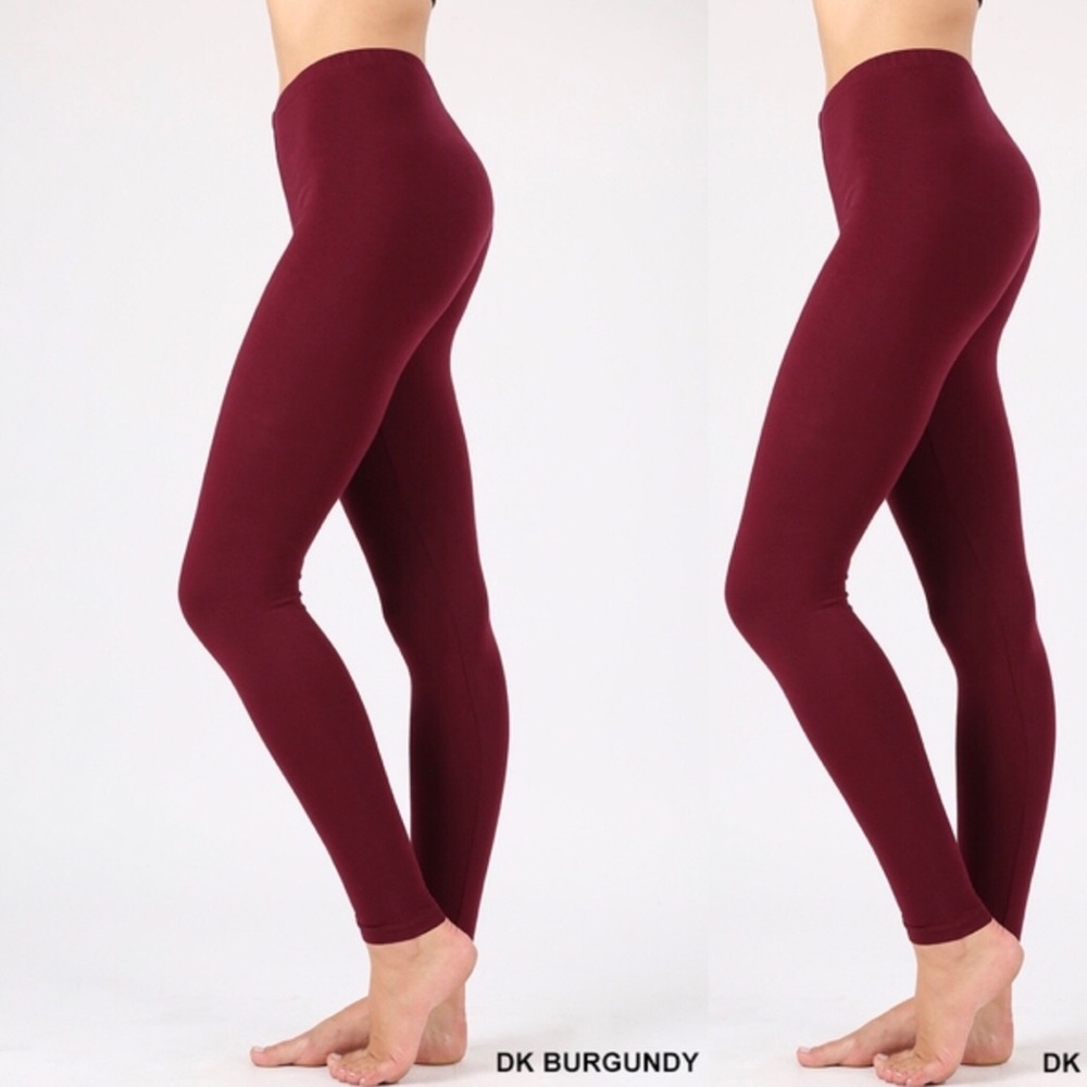 New Zenana Outfitters Dark Burgundy Leggings